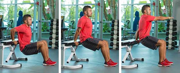 Bench Dips With Rotation