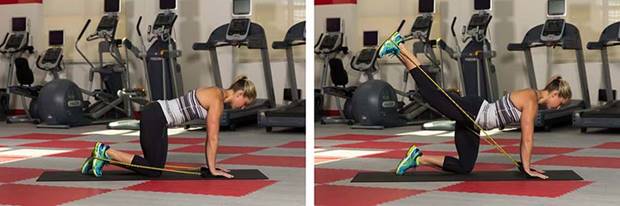 Mule kick with resistance band