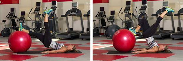 Single-leg hamstring curl and press